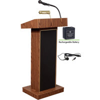 

Oklahoma Sound Orator 800X Floor Sound Lectern with Rechargeable Battery, Medium Oak