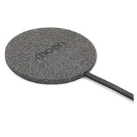 

Orbit Moon Wireless iPhone and Android Smartphone Charger with QC3.0 AC Wall Charger, Black Fabric