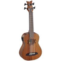 

Ortega Guitars LIZZY-BSFL-GB Lizard Series Fretless Mahogany Wood Acoustic Electric Uke Bass, Natural