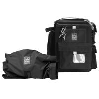 

Porta Brace BK-1NRQS-M3 Backpack Camera Case with Quick Slick for JVC GY-HM100, Sony DSR-PD150 & Sony DSR-PD170 - Black with Red Accents