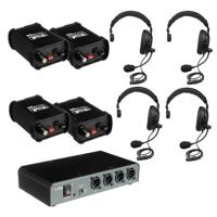 

Portacom COM-40FC/C Four Single Headset 2-Channel Wired Intercom Package with Cables