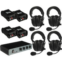 

Anchor Audio COM-40FC Four Dual Headset 2-Channel Wired Intercom Package without Cables