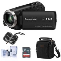 

Panasonic HC-V180K Full HD Camcorder with 50x Stabilized Optical Zoom - Bundle With Video Bag, 16GB SDHC Card, Cleaning Kit, Memory Wallet