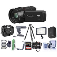 

Panasonic HC-VX1K 4K Camcorder, 24x Leica Dicomar Lens, - Bundle With Video Bag, 32GB SDHC Card, Spare Battery, Video Light, Shotgun Mic, Tripod, Cleaning Kit, Memory Wallet, 62mm Filter Kit And More