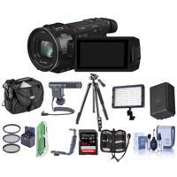 

Panasonic HC-WXF1K 4K UHD Camcorder, 24x Leica Dicomar Lens, - Bundle With Video Bag, 32GB SDHC Card, Spare Battery, Video Light, Shotgun Mic, Tripod, Cleaning Kit, Memory Wallet, 62mm Filter Kit And More