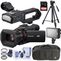 

Panasonic HC-X1500 4K Pro Camcorder with 24x Optical Zoom, WiFi Streaming - Handle Bundle With Panasonic VW-HU1 Detachable Handle LED Light, 128GB SDXC Card, Video Tripod, Video Handbag Large