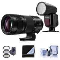 

Panasonic 70-200mm f/2.8 LUMIX S Pro O.I.S. L-Mount Lens - With Flashpoint Zoom Li-on X R2 TTL Round Flash Speedlight For Panasonic, 82mm Filter Kit, Lens Wrap, Cleaning Kit
