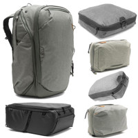 

Peak Design Photo Travel Bundle with 45L Backpack Sage, Peak Packing Cube Small, Peak Packing Cube Medium, Peak Design Tech Pouch Sage, Peak Design Wash Pouch Sage, Peak Design Camera Cube Large