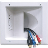 

Peerless Recessed Low Voltage Media Plate with Duplex Surge Suppressor