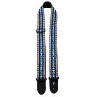 

Perri's Leathers NWSSP 2" Wide Hootenanny Guitar Strap, Blue/White Retro