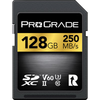 

Prograde Digital 128GB SDXC UHS-II U3 Class 10 V60 Memory Card, 250MB/s Read, 130MB/s Write