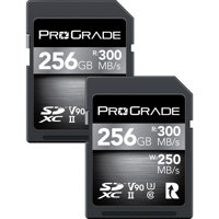 

Prograde Digital 256GB SDXC UHS-II U3 Class 10 V90 Cobalt Memory Card, 300MB/s Read, 250MB/s Write, 2-Pack