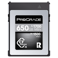 

Prograde Digital 650GB CFexpress 2.0 Cobalt Memory Card, 1600MB/s Read, 1400MB/s Write