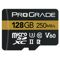 

Prograde Digital 128GB MicroSDXC UHS-II U3 Class 10 V60 Memory Card with SD Adapter, 250MB/s Read, 130MB/s Write