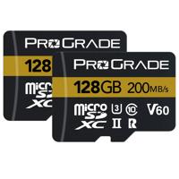 

Prograde Digital 128GB MicroSDXC UHS-II U3 Class 10 V60 Gold Memory Card, 200MB/s Read, 80MB/s Write, 2-Pack