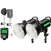 

Phottix Indra500 TTL GameChanger 2-Light Kit for Canon Cameras, Includes 2x Indra 500 TTL Monolight and Battery Kit, Odin II TTL Trigger Transmitter, 2x 110" Air Cushioned Light Stand