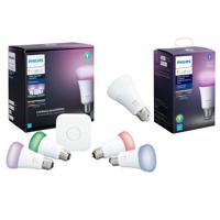 

Philips Hue White & Color Ambiance A19 LED Starter Kit, Multicolor - With Philips Hue White and Color Ambience A19 Warm to Cool E26 Base Bulb