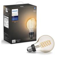 

Philips Hue White Filament Glob G25 LED 40W Equivalent Dimmable Smart Wireless E26 Base Light Bulb with Bluetooth