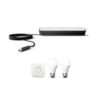 

Philips Hue White & Color Ambiance Play Light Bar, Black - With Philips Hue A19 Starter Kit, Includes 2x Single Bulb, Stand-Alone Bridge