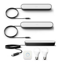

Philips Hue White & Color Ambiance Play Light Bar, Black, 2-Pack - With Philips Hue White & Color Ambiance Play Light Bar Extension Pack Black, Philips Hue A19 Starter Kit