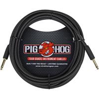 

Pig Hog Vintage Series 20' Instrument Cable with Gold Plated 1/4"-1/4" Connector, Black Woven