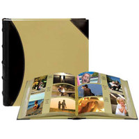 

Pioneer Photo Album Sewn BookBound Photo Album, Fabric Leatherette Cover, Holds 500 4x6" Photos, 5 Per Page, Color: Brown/Beige.