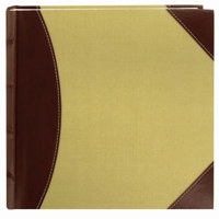 

Pioneer Photo Album Sewn Bookbound Photo Album, Fabric Leatherette Cover, Holds 300 4x6" Photos, 2 Per Page, Color: Brown/Beige.