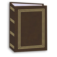 

Pioneer Photo Album Mini Max Bound Photo Album, Solid Color Designer Covers with Accents, Holds 100 4x6" Photos, 1 Per Page, Color: Brown.