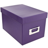 

Pioneer Photo Album Photo CD & DVD Storage Box with Solid Color Exterior, Holds 21 CDs & 10 DVDs, Color: Bright Purple.