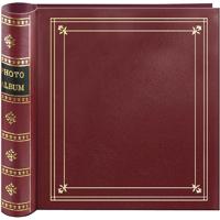 

Pioneer Photo Album Bi-Directional Spiral Bound Photo Album, Le Memo Pocket Photo Album, Solid Color Covers with Gold Trim, Holds 200 4x6" Photos, 2 Per Page, Color: Burgundy.
