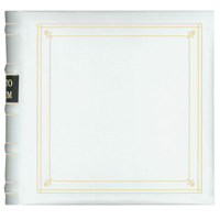 

Pioneer Photo Album Bonded Leather 3 Ring Photo Album, Holds 200 4x6" Photos, 2 Per Page, Color: White.