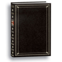 

Pioneer Photo Album Post Bound, Clear Pocket Photo Album with Solid Assorted Colors Covers, Holds 200 4x6" Photos, 3 Per Page, Color: Black.