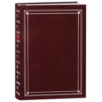 

Pioneer Photo Album Post Bound, Clear Pocket Photo Album with Solid Assorted Colors Covers, Holds 200 4x6" Photos, 3 Per Page, Color: Burgundy.