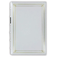 

Pioneer Photo Album Bonded Leather Bi-Directional Memo 3 Ring Photo Album, Holds 204 4x6" Photos, 3 Per Page, Color: White.