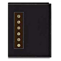 

Pioneer Photo Album Metal Button Sewn Leatherette Brag Photo Album, Holds 36 4x6" Photos, 1 Per Page, Color: Black "Photos"