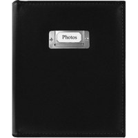 

Pioneer Photo Album ID Series Bound Photo Album, Solid Style Color Covers with Sewn Silver ID Plate, Holds 208 4x6" Photos, 2 Per Page, Color: Black.