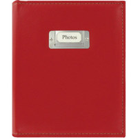 

Pioneer Photo Album ID Series Bound Photo Album, Solid Style Color Covers with Sewn Silver ID Plate, Holds 208 4x6" Photos, 2 Per Page, Color: Bright Red.