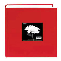 

Pioneer Photo Album Fabric Frame Bi-Directional Memo Photo Album, Bright Fabric Covers, Holds 200 4x6" Photos, 2 Per Page Color: Apple Red.