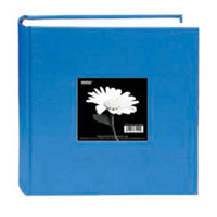 

Pioneer Photo Album Fabric Frame Bi-Directional Memo Photo Album, Bright Fabric Covers, Holds 200 4x6" Photos, 2 Per Page Color: Sky Blue.