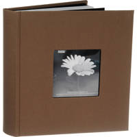 

Pioneer Photo Album Fabric Frame Bi-Directional Memo Photo Album, Fabric Covers, Holds 200 4x6" Photos, 2 Per Page Color: Warm Mocha.