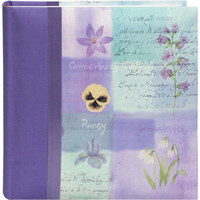 

Pioneer Photo Album Bella Fabric Ribbon Frame Bi-Directional Memo Frame Photo Album, Bella Fabric Covers, Holds 200 4x6" Photos, 2 Per Page Color: Lilac.