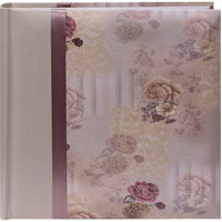 

Pioneer Photo Album Bella Fabric Ribbon Frame Bi-Directional Memo Frame Photo Album, Bella Fabric Covers, Holds 200 4x6" Photos, 2 Per Page Color: Sage.