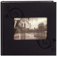 

Pioneer Photo Album Embossed Leatherette Framer Photo Album, Leatherette Covers, Holds 200 4x6" Photos, 2 Per Page, Cover Color: Black Floral