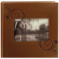 

Pioneer Photo Album Embossed Leatherette Framer Photo Album, Leatherette Covers, Holds 200 4x6" Photos, 2 Per Page, Cover Color: Brown Floral.