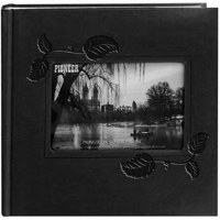 

Pioneer Photo Album Embossed Leatherette Framer Photo Album, Leatherette Covers, Holds 200 4x6" Photos, 2 Per Page, Cover Color: Black Ivy.