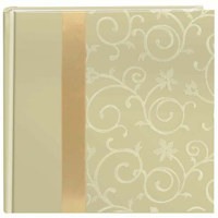 

Pioneer Photo Album Embroidered Scroll Fabric Ribbon Photo Album, Fabric Covers, Holds 200 4x6" Photos, 2 Per Page Color: Ivory
