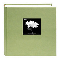 

Pioneer Photo Album Fabric Frame Bi-Directional Memo Photo Album, Bright Fabric Covers, Holds 200 5x7" Photos, 2 Per Page, Color: Sage Green.