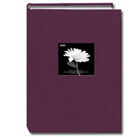 

Pioneer Photo Album Fabric Frame Bi-Directional Memo Photo Album, Fabric Covers, Holds 300 4x6" Photos, 3 Per Page, Wildberry Purple