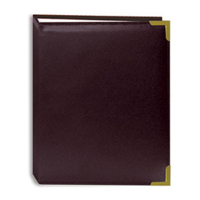 

Pioneer Photo Album Mini Max Oxford Bound Photo Album, Solid Color Sewn Leatherette Burgundy Covers with Brass Accent Corners, Holds 100 4x6" Photos, 1 Per Page