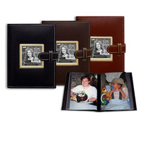 

Pioneer Photo Album Sewn Frame Mini Bound Photo Album, Padded Solid Color Covers with Built in Picture Frame & Front Strap, Holds 24 4x6" Photos, 1 Per Page, Color: Dark Brown.